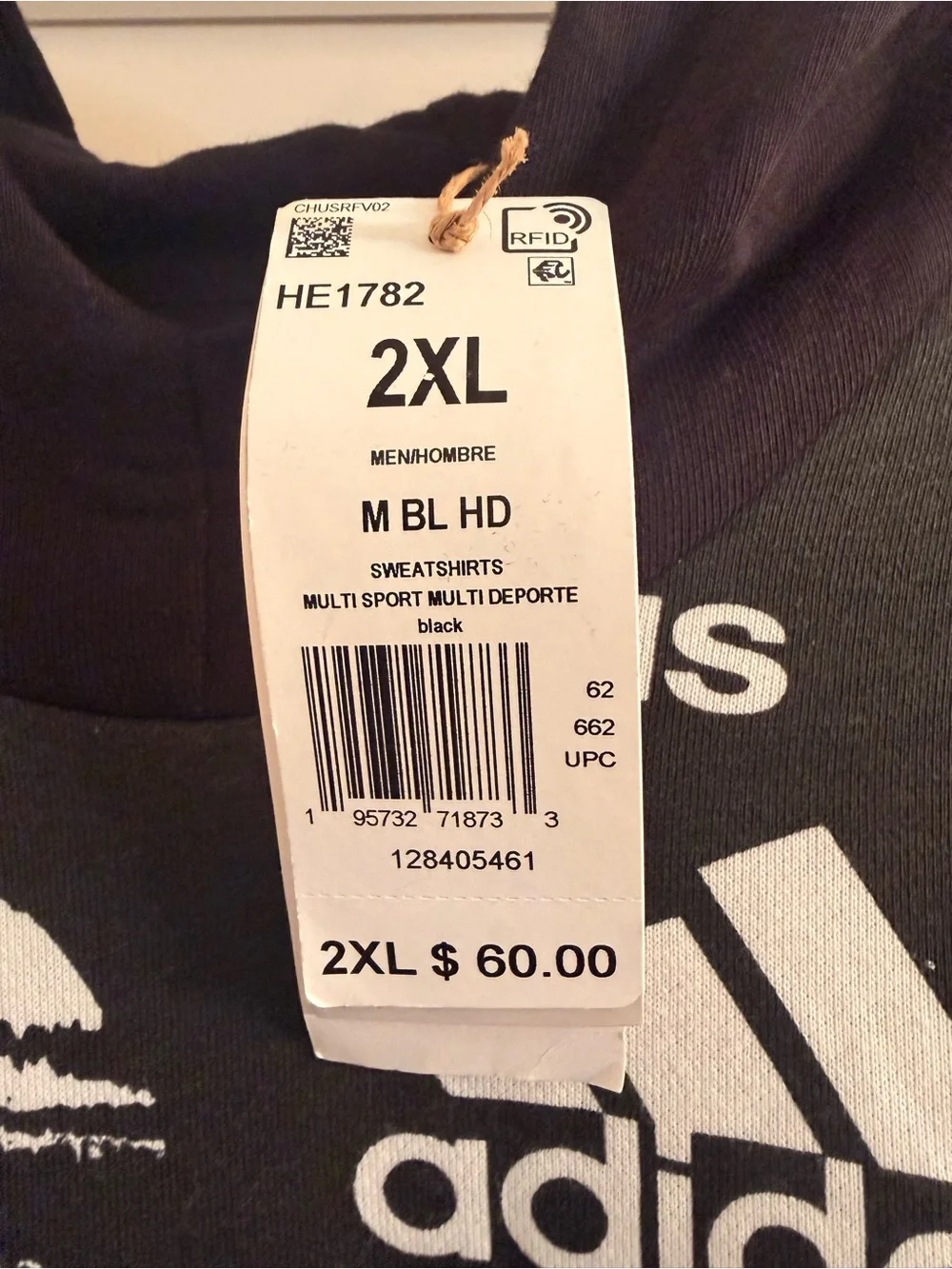 adidas Black and White All-Over Logo Hoodie
